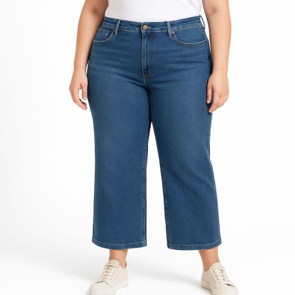 NYDJ Womens Med Market Wide Leg Jeans Size 20w Plus Size Mature Casual High Rise